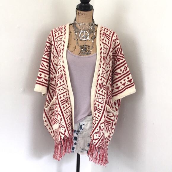 ASOS Jackets & Blazers - ASOS Fashion Union chunky knit fringed cardigan M - MED - MEDIUM